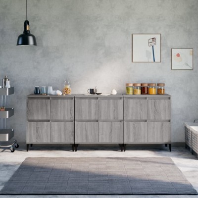 Side cabinets, 3 pcs., gray...