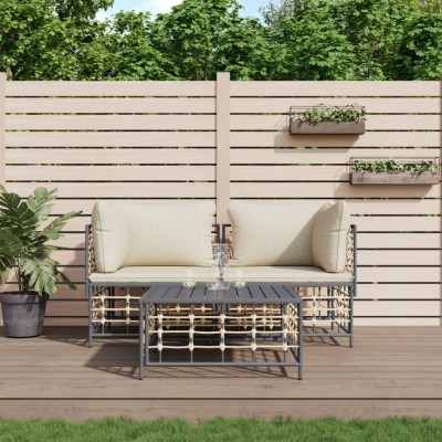 Garden set with pillows, 3...