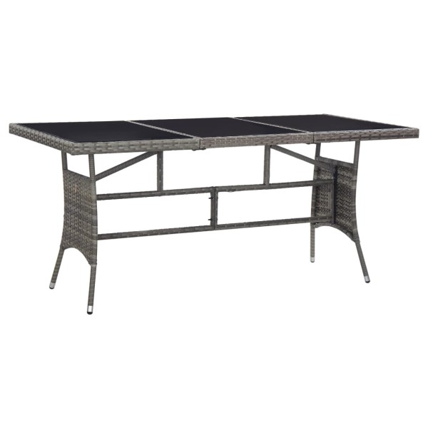 Garden table, gray, 170x80x74cm, polyrattan