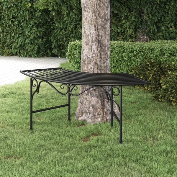 Bench around the tree, black, 113cm, steel