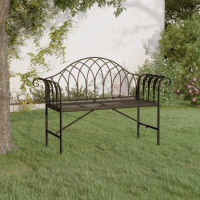 Double garden bench, black,...
