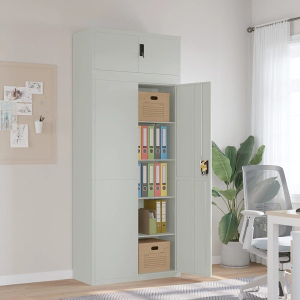 Cabinet for documents, light gray, 90x40x220cm, steel