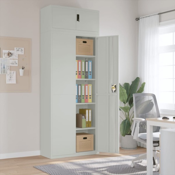 Cabinet for documents, light gray, 90x40x240cm, steel