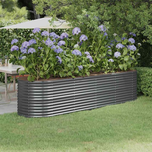 High garden bed, anthracite, 296x80x68cm, galvanized steel