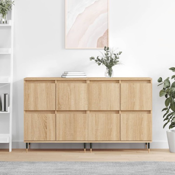 Side cabinets, 2 pcs., sonoma oak, processed wood