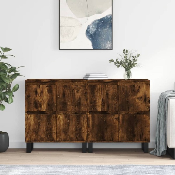 Side cabinets, 2 units, smoky oak, processed wood