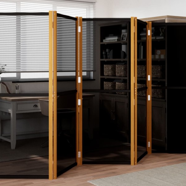Room divider, 6 parts, black, 420x180cm