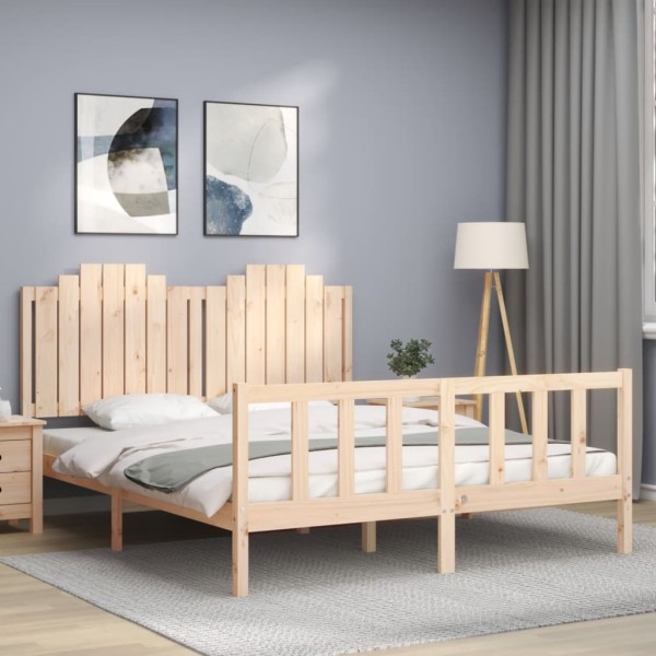 Bed frame without mattress, 160x200cm, solid pine wood