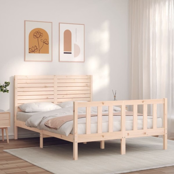 Bed frame without mattress, 140x200cm, solid pine wood