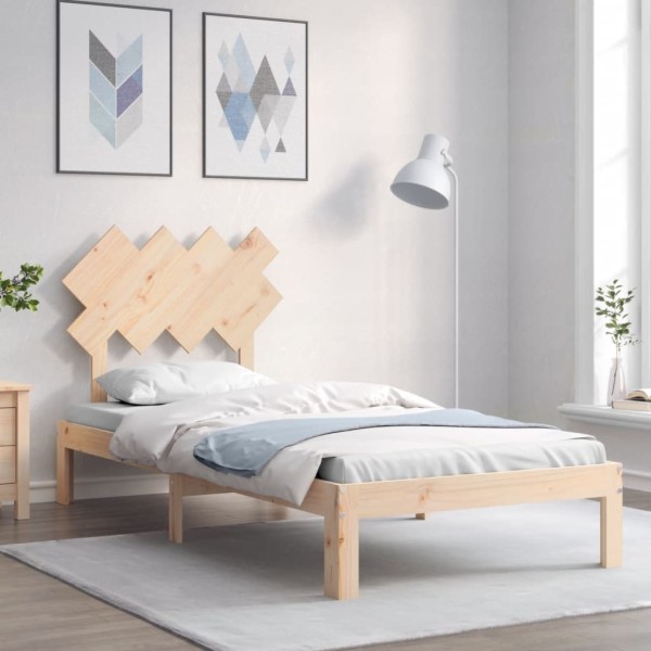 Bed frame without mattress, 90x200cm, solid pine wood