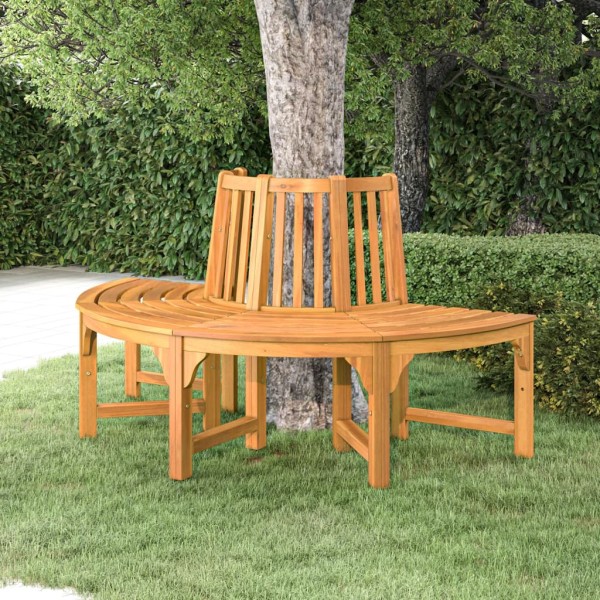 Semi-circular bench around the tree, 160 cm, eucalyptus massif