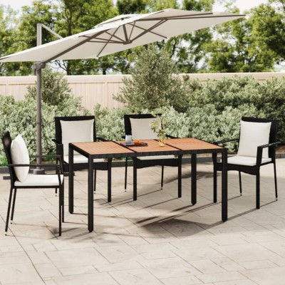 Table with wooden top,...