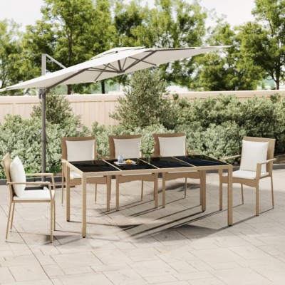 Table with glass top, sand,...