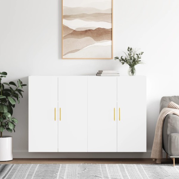 Wall-mounted cabinets, 2 pcs., white, 69.5x34x90cm