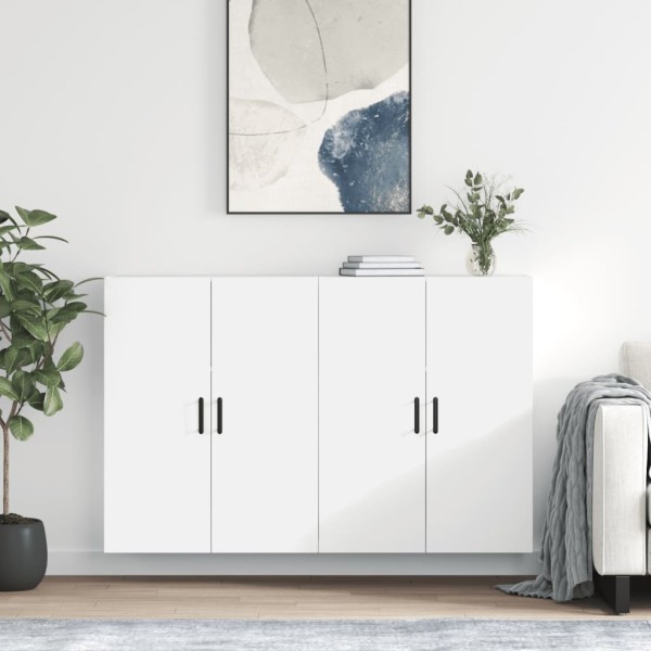 Wall-mounted cabinets, 2 pcs., white, 69.5x34x90cm