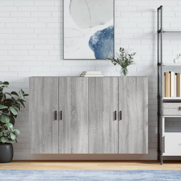 Wall-mounted cabinets, 2 pcs., gray, 69.5x34x90cm