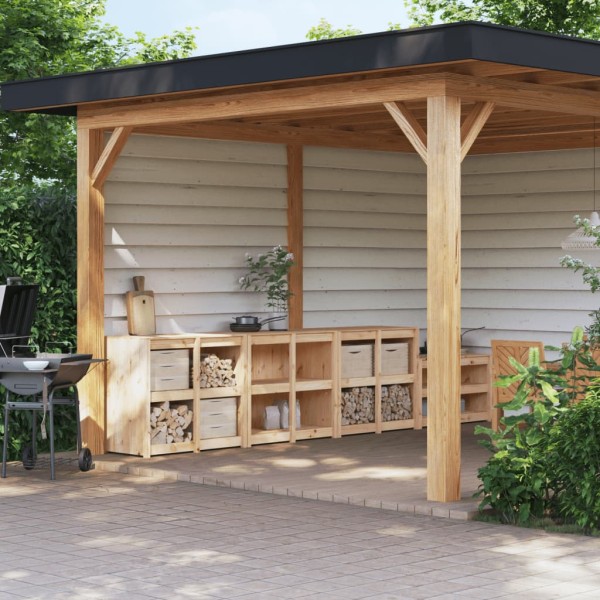 Outdoor kitchen cabinets, MEPPEL, 3 units, solid pine wood