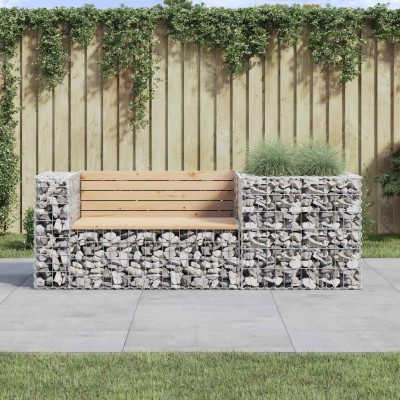 Garden bench with gabion...