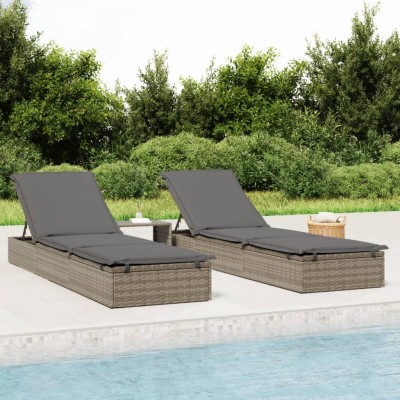 Sunbeds with table, 2 pcs.,...