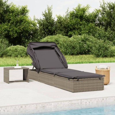 Sun lounger with canopy,...