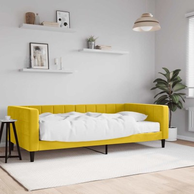 Bed with mattress, yellow,...