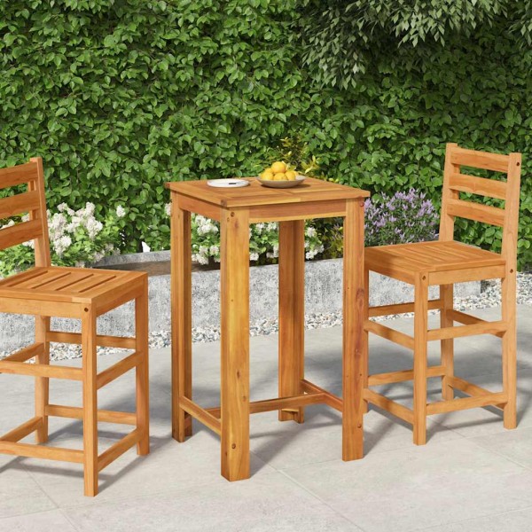 Garden bar table, 60x60x105cm, solid acacia wood