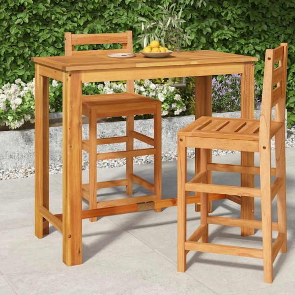 Garden bar table, 120x60x105cm, solid acacia wood