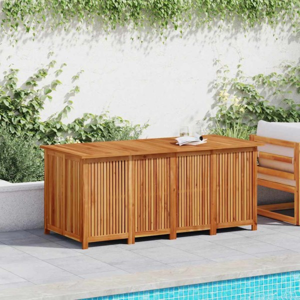 Garden storage box, 175x80x75cm, solid acacia wood