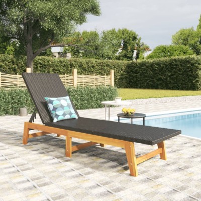 Sun lounger, black and...