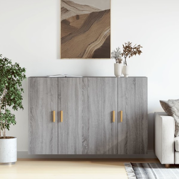 Wall-mounted cabinets, 2 pcs., gray, wood