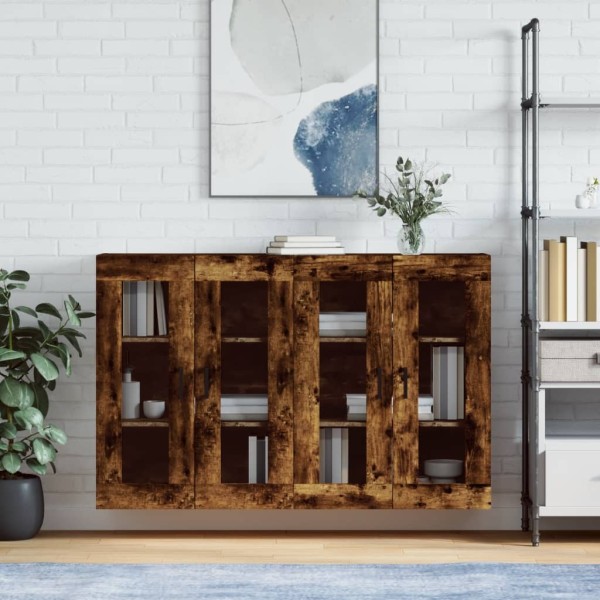 Cabinets mounted on the wall, 2 pcs., flue, wood