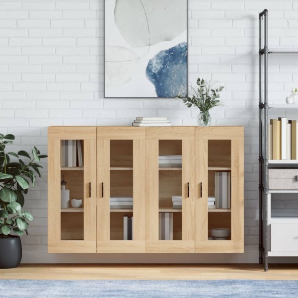 Wall-mounted cabinets, 2 units, oak, wood