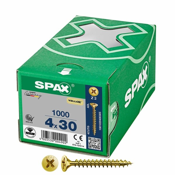 Kruvide karp SPAX Yellox Z2 Lame pea 4,0 x 30 mm 1000 Unidades