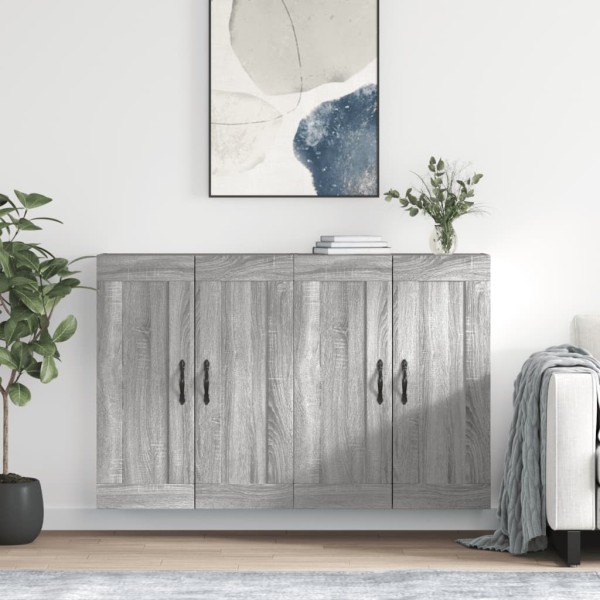 Wall-mounted cabinets, 2 pcs., gray, wood