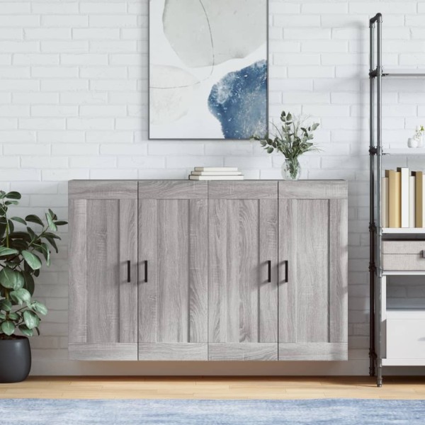 Wall-mounted cabinets, 2 pcs., gray, wood