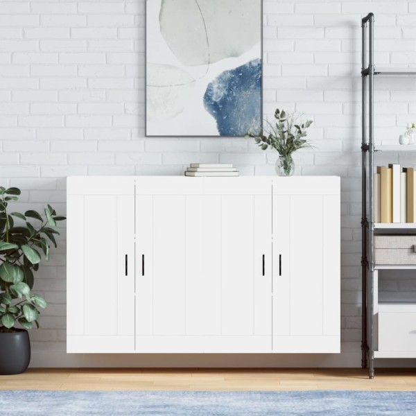 Wall-mounted cabinets, 2 pcs., white, wood