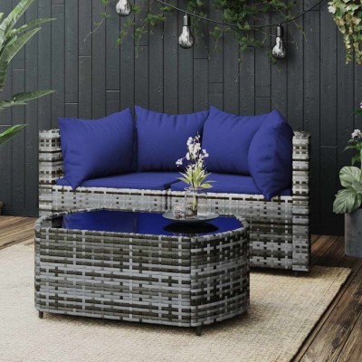Garden set with cushions, 3...