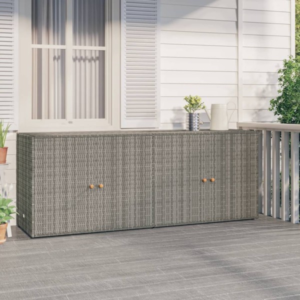Garden storage cabinet, gray, 198x55.5x80cm, polyrattan