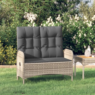 Reclining garden bench with...