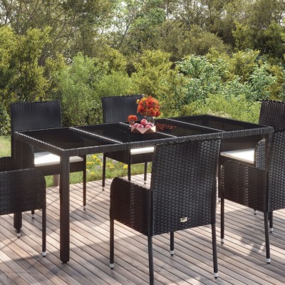 Table with glass top,...