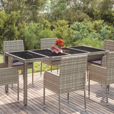 Table with glass top, gray,...