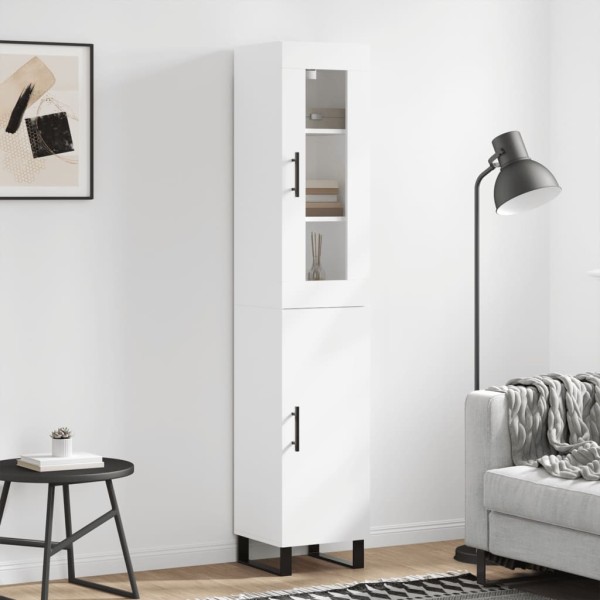 Chest of drawers, white, 34.5x34x180cm, processed wood