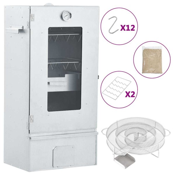 Oven-smoker with cold smoking generator, steel