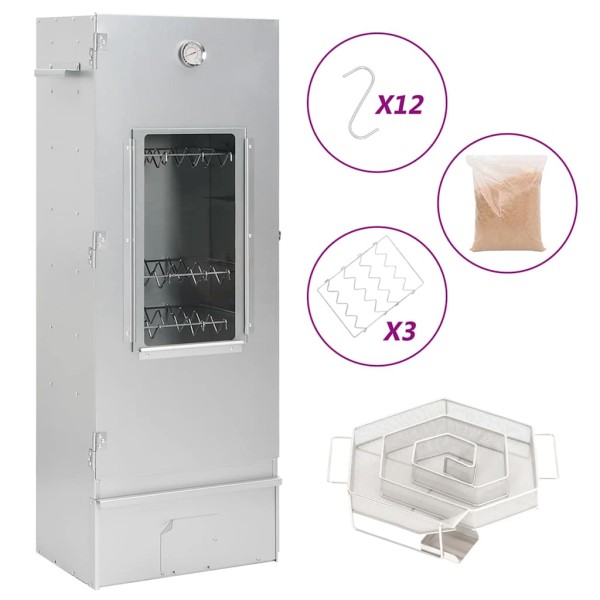 Oven-smoker with cold smoking generator, steel