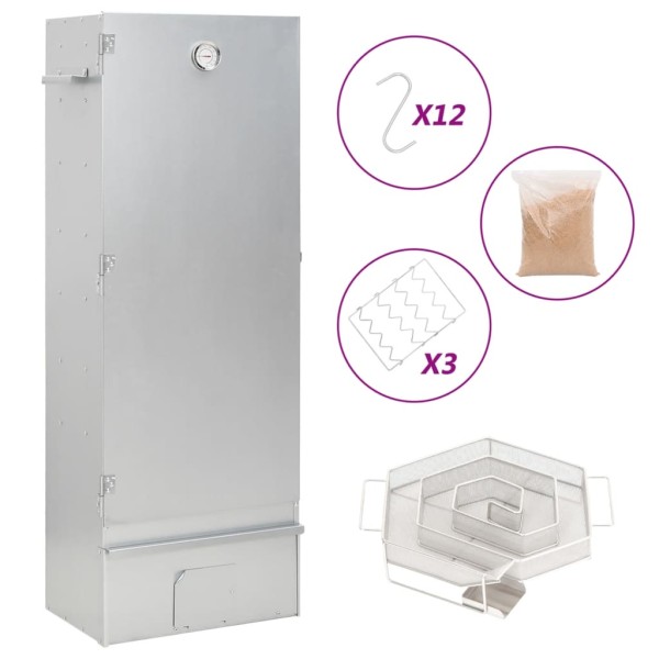 Oven-smoker with cold smoking generator, steel