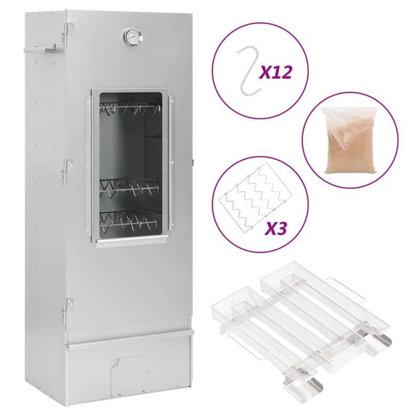 Oven-smoker with cold smoking generator, steel