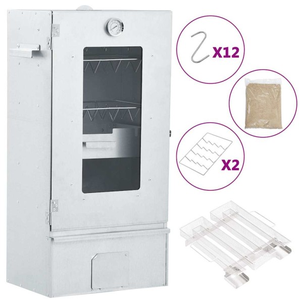 Oven-smoker with cold smoking generator, steel