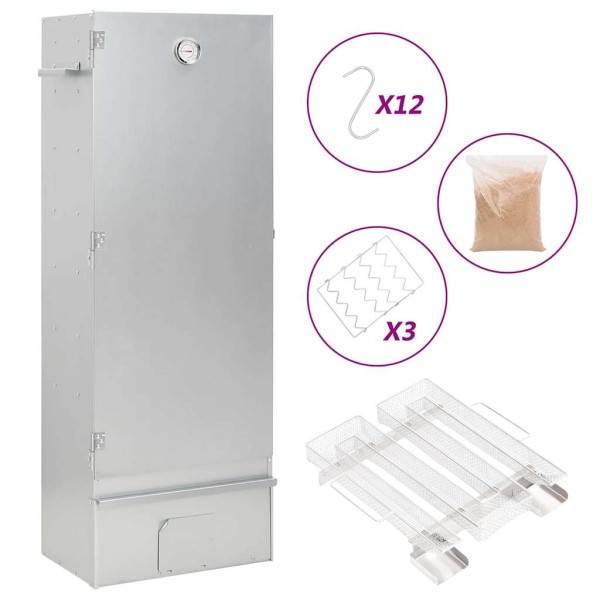 Oven-smoker with cold smoking generator, steel