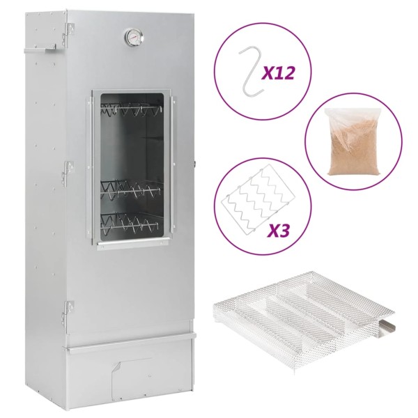 Oven-smoker with cold smoking generator, steel