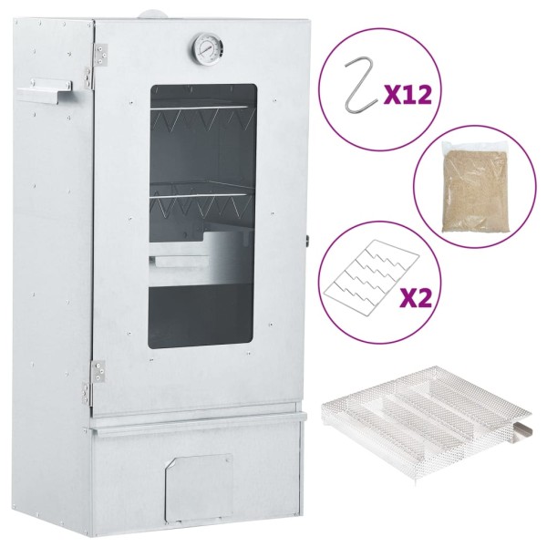 Oven-smoker with cold smoking generator, steel